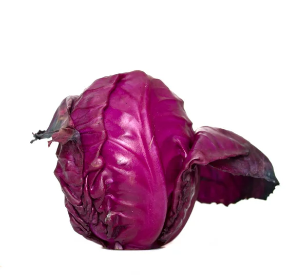 Purple Cabbage Isolated White Background — Stock Photo, Image