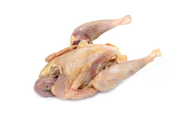 Carcasa Pollo Crudo Aislada Sobre Fondo Blanco — Foto de Stock