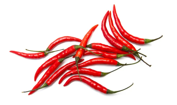 Peperoncino Rosso Isolato Fondo Bianco — Foto Stock