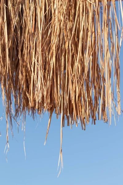 Thatched Roof Umbrella Full Frame Hanging Straw Roof — Stock Photo, Image