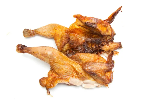 Hühnchen Gebratenes Huhn Isoliert Auf Weißem Hintergrund Lebensmittelkonzept — Stockfoto