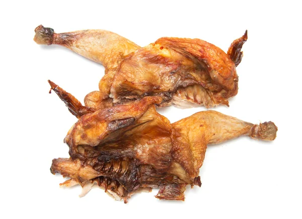 Kyckling Stekt Kyckling Isolerad Vit Bakgrund Mat Koncept — Stockfoto
