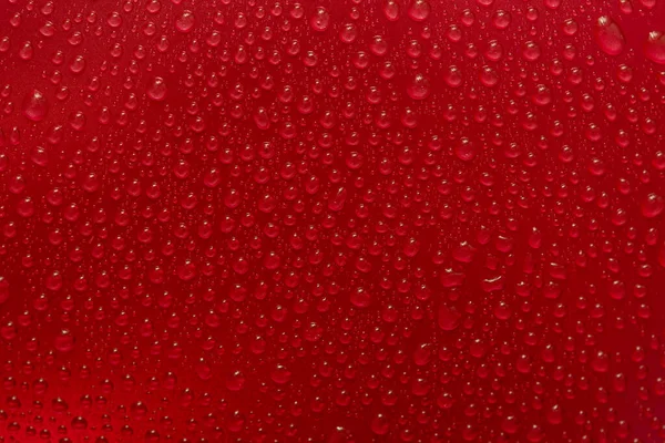 Regentropfen Auf Einem Glashintergrund Rote Himbeeren Textur Eines Wassertropfens Auf — Stockfoto