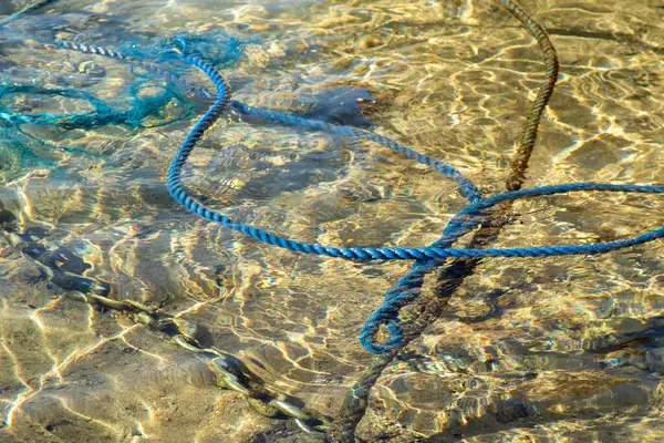 Tali Dari Pelampung Air Laut Alam — Stok Foto
