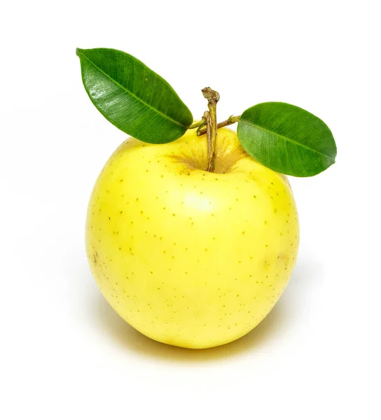 Moget Gult Äpple Isolerad Vit Bakgrund — Stockfoto