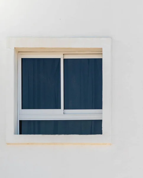 Weiße Wand Hintergrund Fenster Nahaufnahme Architektur — Stockfoto