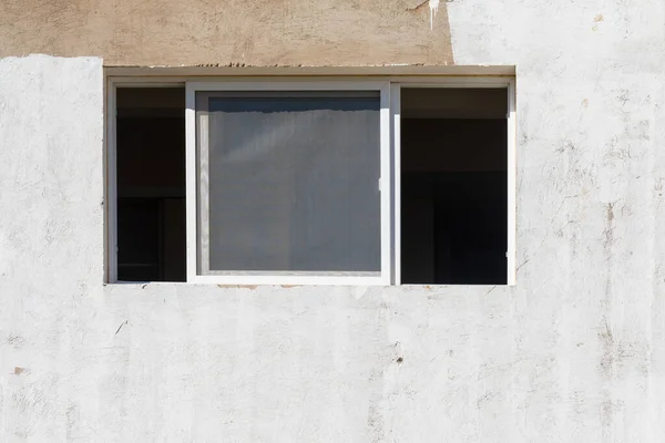 Фон Белой Стены Окна Крупным Планом Архитектура — стоковое фото