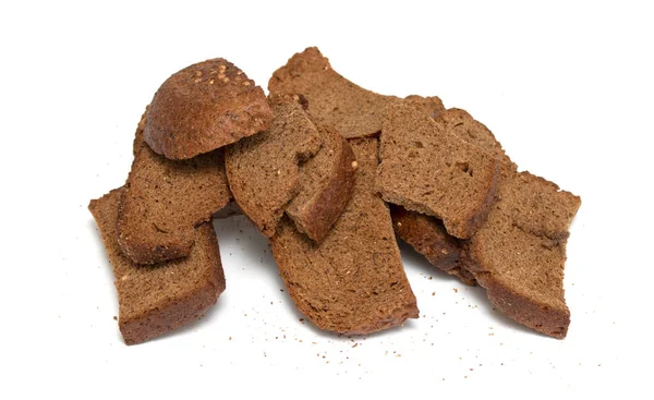Žito Sušenky Chleba Kůrka Izolované Bílém Pozadí — Stock fotografie