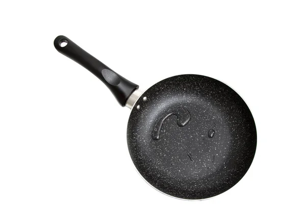 Frying Pan Drops Water Isolated White Background Stock Picture