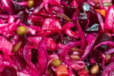 Doku, pancar salatası sirke, arka plan olarak yiyecek..