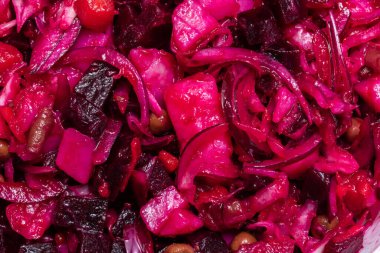 Doku, pancar salatası sirke, arka plan olarak yiyecek..