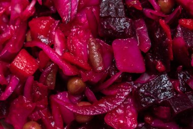 Doku, pancar salatası sirke, arka plan olarak yiyecek..