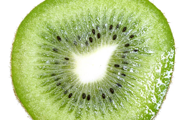 Mogen Kiwi Frukt Vit Bakgrund — Stockfoto