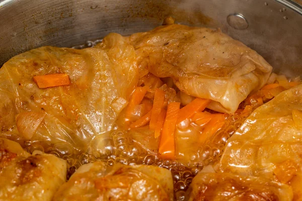 Kohlrouladen Kohl Mit Fleisch Kochen — Stockfoto