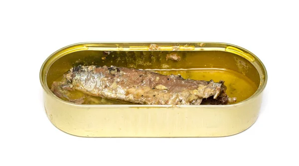 กระป องด บปลาในน นบนพ นหล ขาว ดขวดร ปไข ของปลาในน ดเส — ภาพถ่ายสต็อก