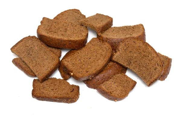 Хлебная Корочка Ржаных Крекеров Белом Фоне — стоковое фото