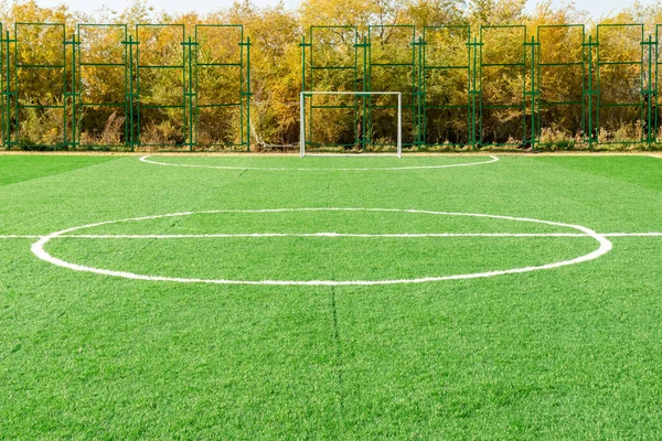 秋天里的巨大足球场人造草皮 — 图库照片