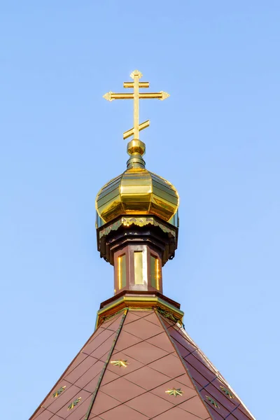 Cruces Doradas Iglesia Ortodoxa Contra Cielo — Foto de Stock