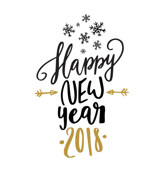 Šťastný nový rok kaligrafie — Stockový vektor