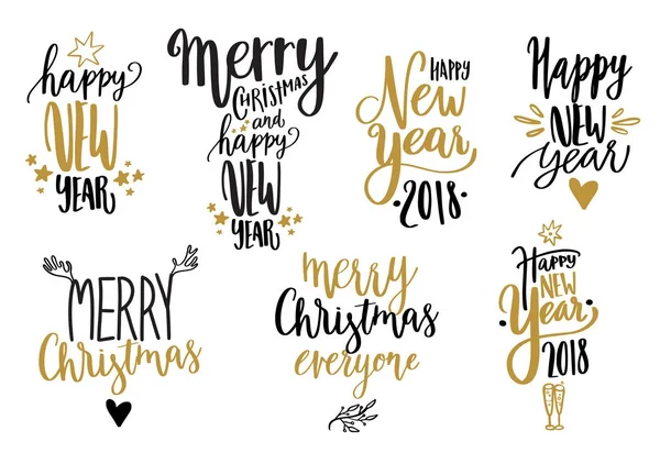 Bonne année calligraphie ensemble — Image vectorielle