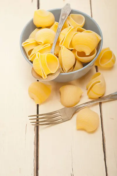 Italienska snigel lumaconi pasta — Stockfoto