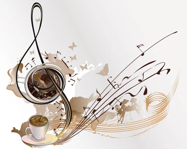 Musica astratta caffè . — Vettoriale Stock