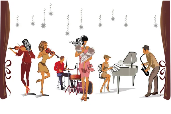 Groupe de jazz . — Image vectorielle