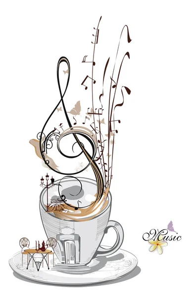 Musique de café . — Image vectorielle