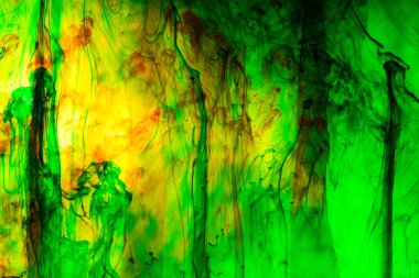 Akrilik renkler ve mürekkep su. arka plan.