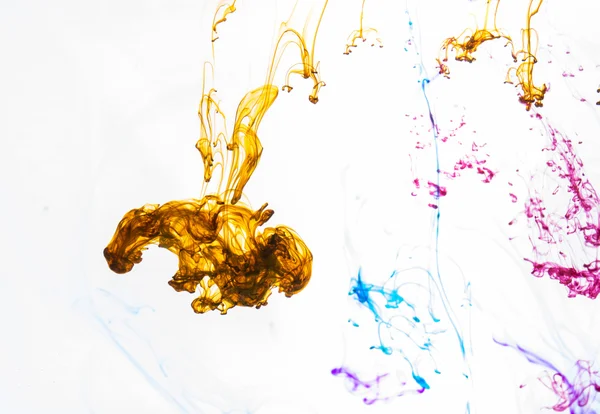 Akryl färger och bläck i vatten. abstrakt bakgrund. — Stockfoto