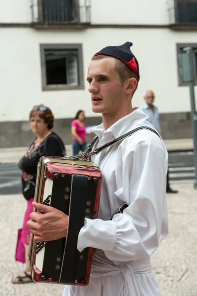 Madera wina parade - Festiwal- historyczno -etnograficznym w Funchal na Maderze. Portugalia — Zdjęcie stockowe