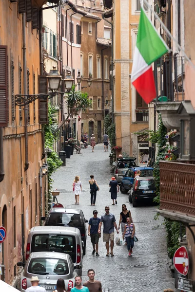 Eski sokak, trastevere, Roma, İtalya — Stok fotoğraf