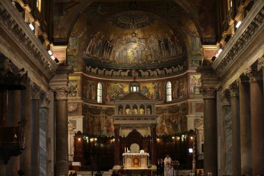 Basilica di Santa Maria içinde Trastevere Roma iç. İtalya