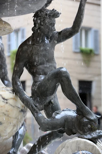 Fontana delle Tartarughe, (fontanna żółwi) w Piazza Mattei. Rzym, Włochy — Zdjęcie stockowe