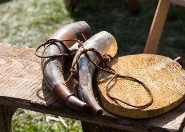 Krakov, Polonya. Knight kampı geleneksel Ortaçağ Festivali sırasında