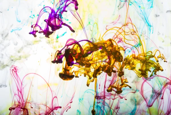 Acrylic colors and ink in water. Abstract background. — Stock Photo, Image