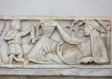  Roma'da Diocletian hamamları antik kısma. İtalya