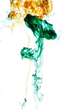 Akrilik renkler ve mürekkep su. arka plan.