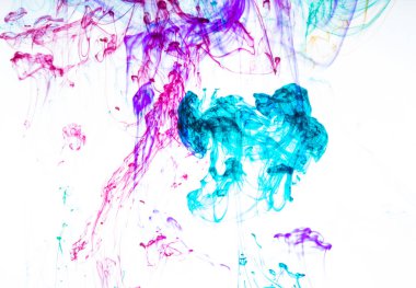 Akrilik renkler ve mürekkep su. arka plan.