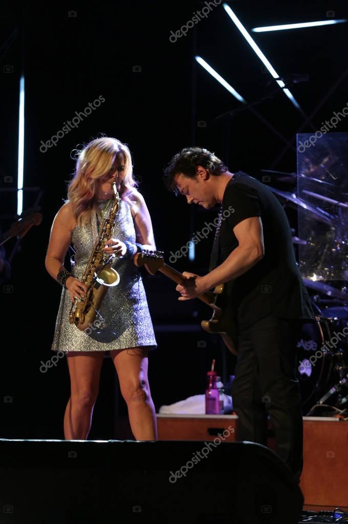 Candy Dulfer live on stage in ICE Cracow, Poland Stock Editorial