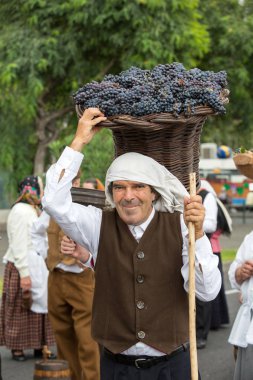 Madeira Madeira Funchal içinde şarap Festivali - tarihsel ve etnografik geçit töreni. Portekiz