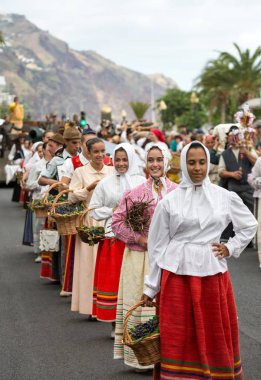 Madeira Madeira Funchal içinde şarap Festivali - tarihsel ve etnografik geçit töreni. Portekiz