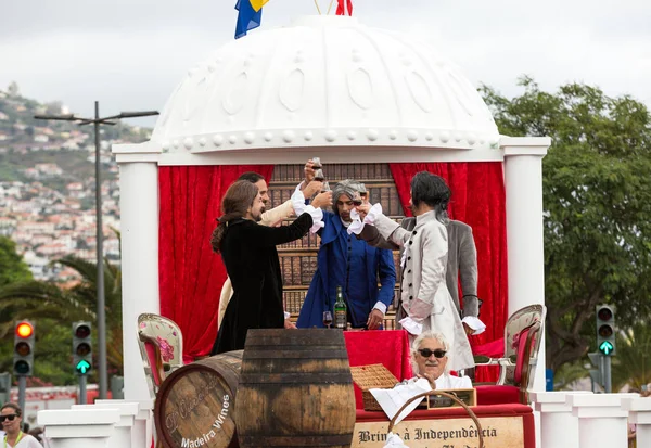 Madera wina parade - Festiwal- historyczno -etnograficznym w Funchal na Maderze. Portugalia — Zdjęcie stockowe