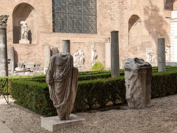 De baden van Diocletianus (Thermae Diocletiani) in Rome. Italië — Stockfoto