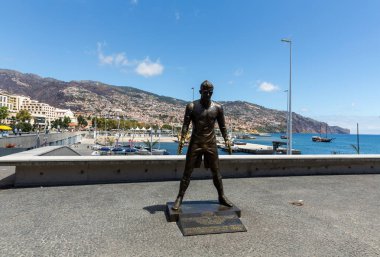 Christiano Ronaldo staue Müzesi Cr 7 Funchal Madeira'girişine önce. Portekiz