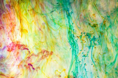 Akrilik renkler ve mürekkep su. arka plan.