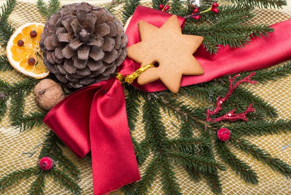 Holiday gift boxes decorated with red ribbon — Stock Photo, Image