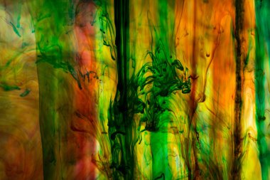 Akrilik renkler ve mürekkep su. arka plan.