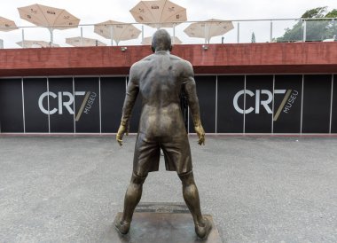 Christiano Ronaldo staue Müzesi Cr 7 Funchal Madeira'girişine önce. Portekiz