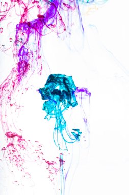 Akrilik renkler ve mürekkep su. arka plan.